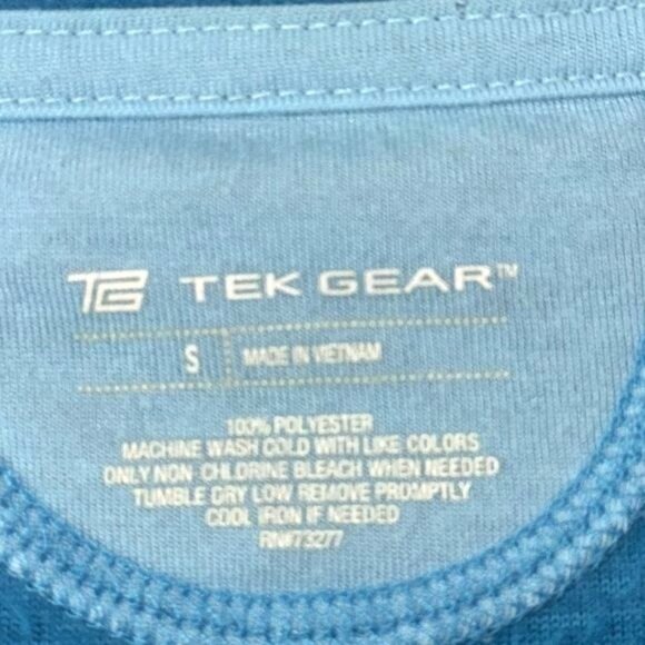 Tek Gear Womens Blue Long Sleeve V-Neck Activewear Shirt S Polyester - Picture 3 of 6